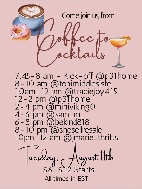 Accessories - Live 8/11 From Coffee to Cocktails Raid Train